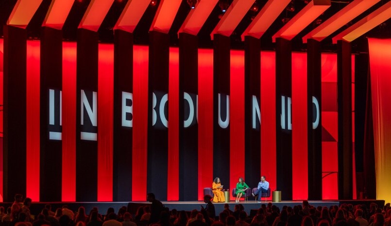 Three speakers on the main stage at INBOUND