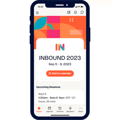 [image] an overview of the INBOUND mobile app home page 